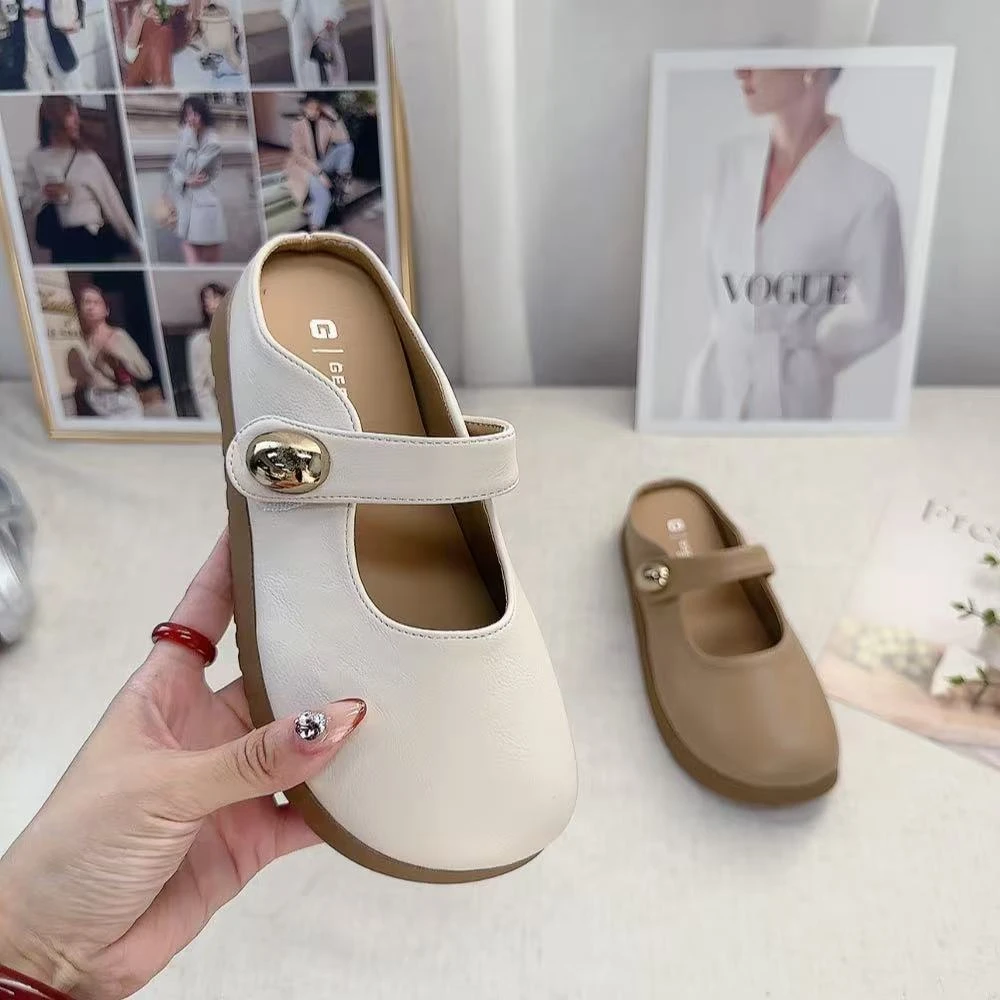 5561-28法式简约百搭包头半拖鞋