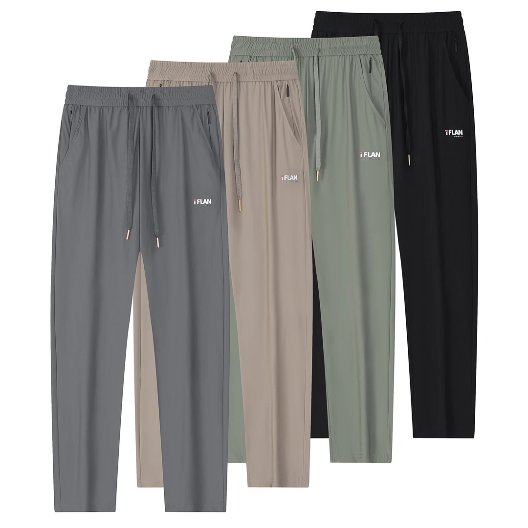 薄款夏季休闲运动裤夏季宽松运动裤速干裤快干登山大码直筒弹力裤