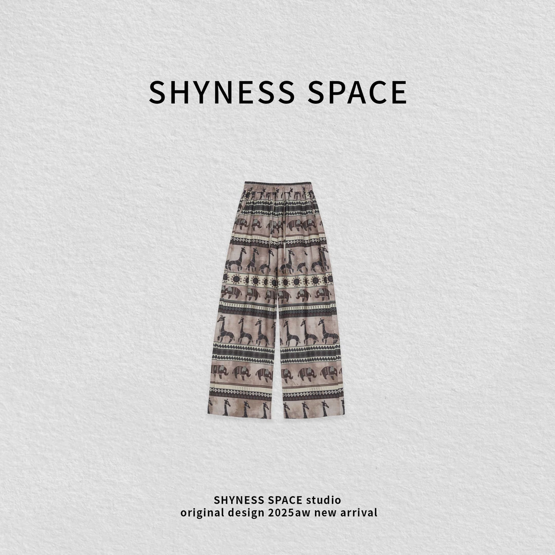 夏季春夏秋印染印花薄款休闲裤时尚休闲巴恩风性感风KZ036