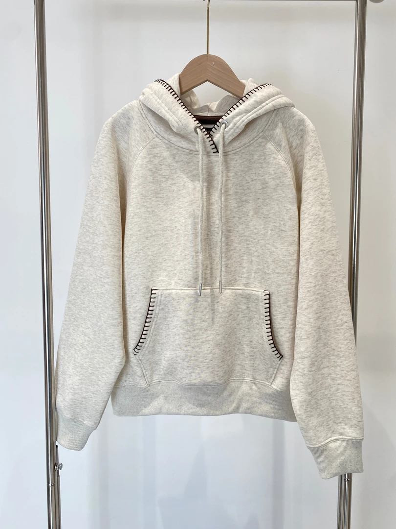 明线缝边卫衣秋冬设计款女款卫衣