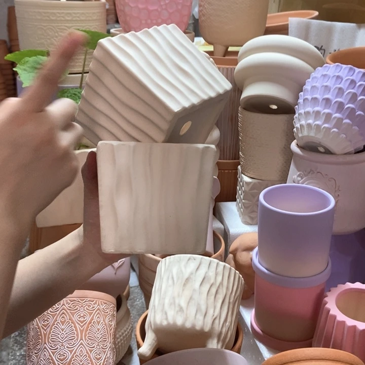 11×10白陶波浪方盆2个