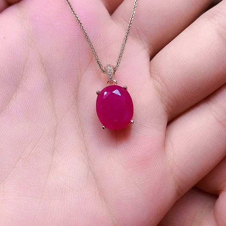 颈饰红宝石银S925镶嵌