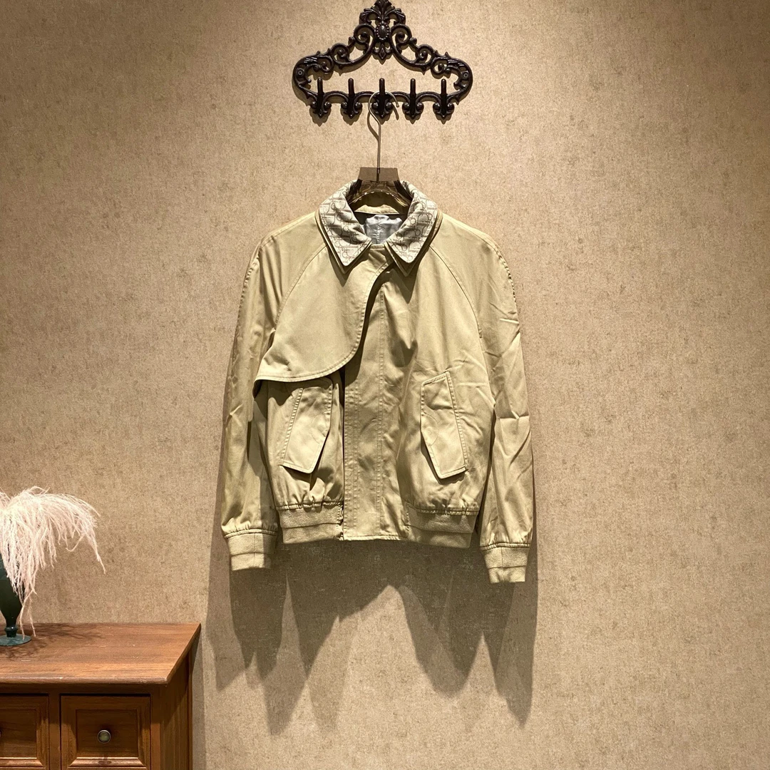 99新 DIOR/迪奥 Dior卡其色翻领老花夹克外套/44码/99新/35189