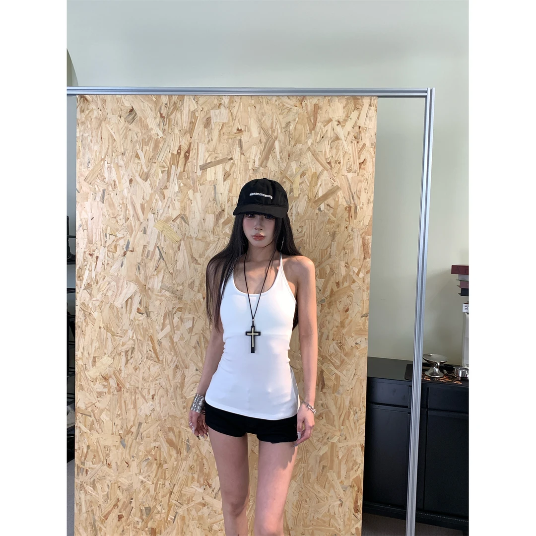 辣妹吊带修身外穿带胸垫背心女夏显瘦潮酷遮副乳内搭上衣通勤