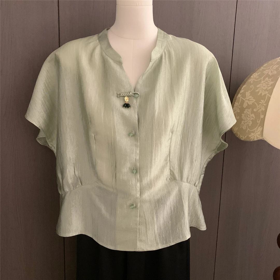 新中式国风妈妈装衬衫女短袖2025夏装新款上衣减龄气质中老年衬衣