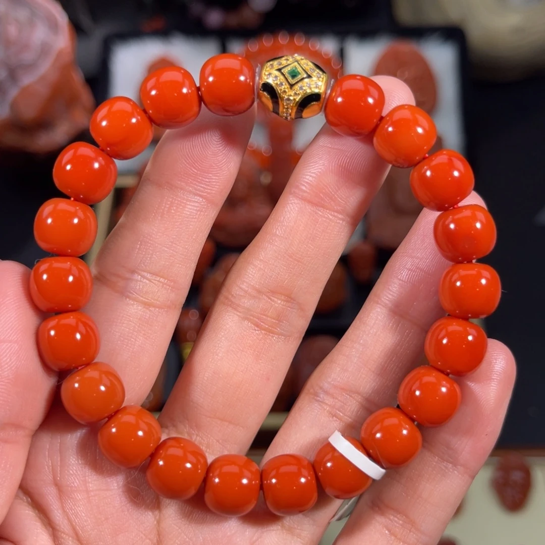 南红玛瑙未镶嵌老形手串10左右