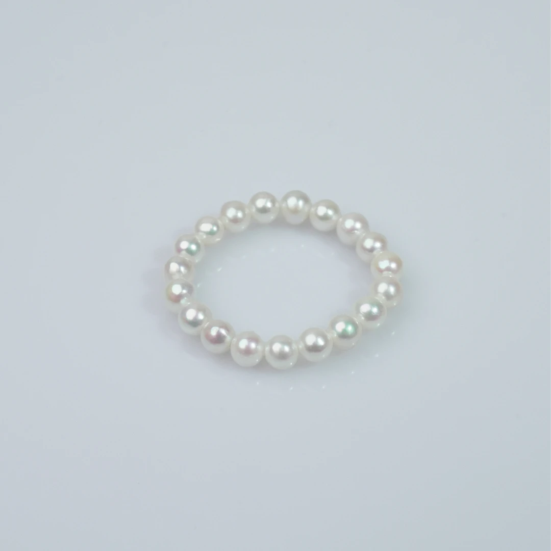 【戒指福利】2.5-3.5mm天然淡水珍珠高光高亮素珠珍珠戒圈0782