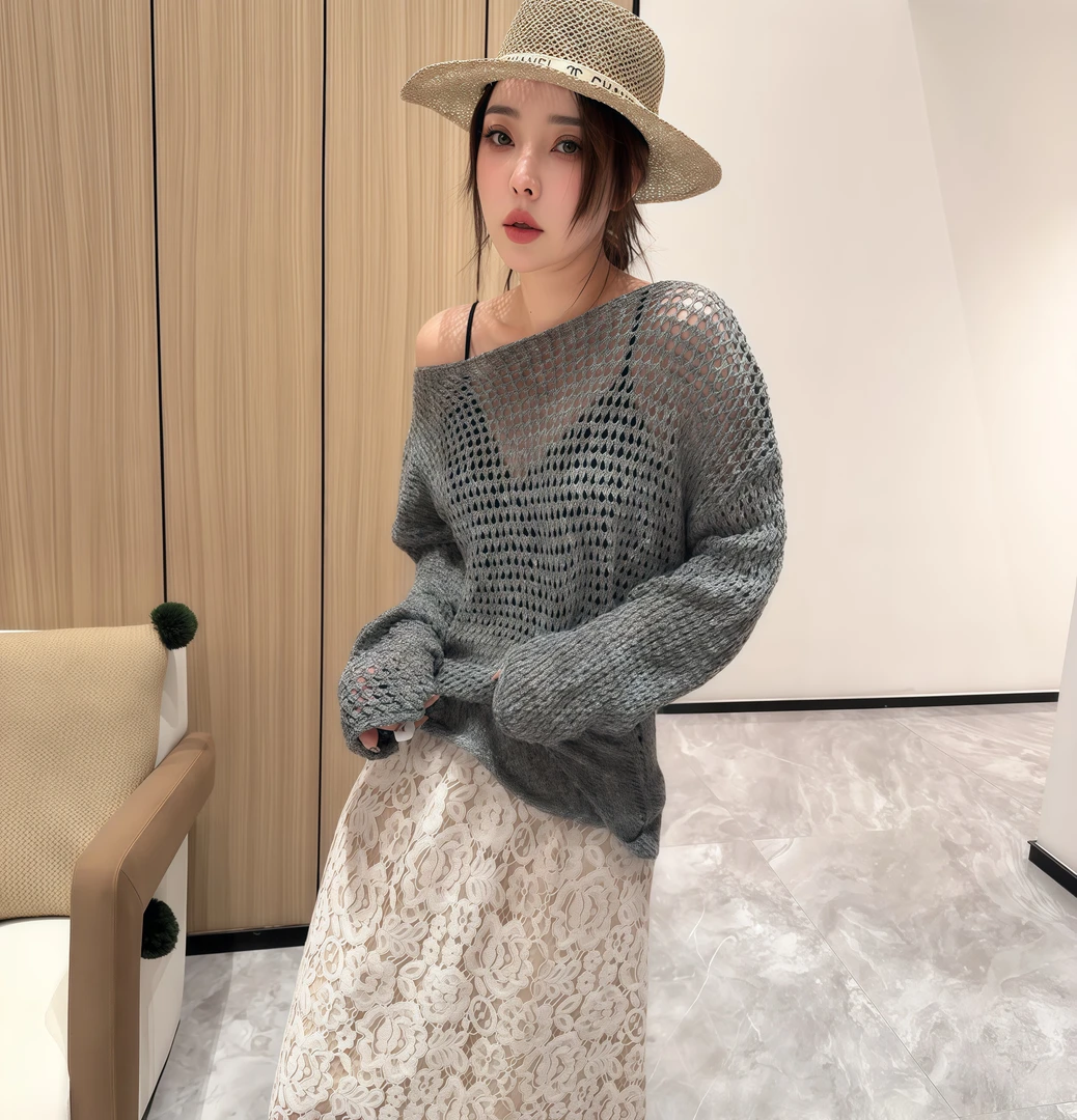 (丽丽推荐)欧货慵懒风防晒T恤（配三角巾)