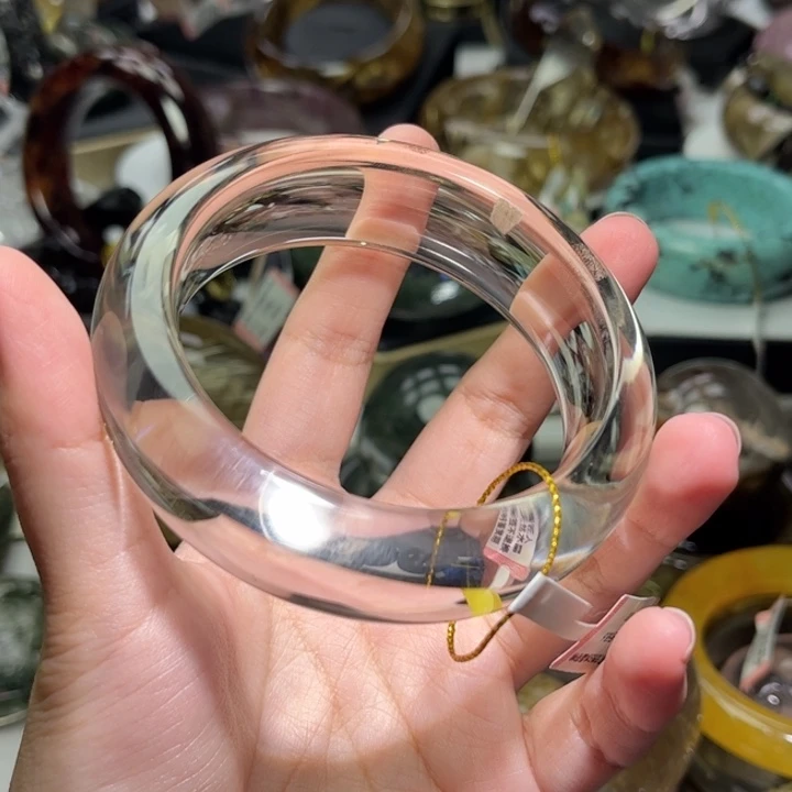 琉***璃水晶手镯未镶嵌天然白水晶手镯
