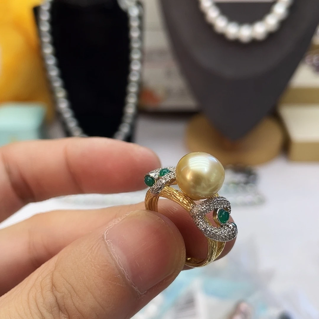 海水珍珠银S925镶嵌戒指