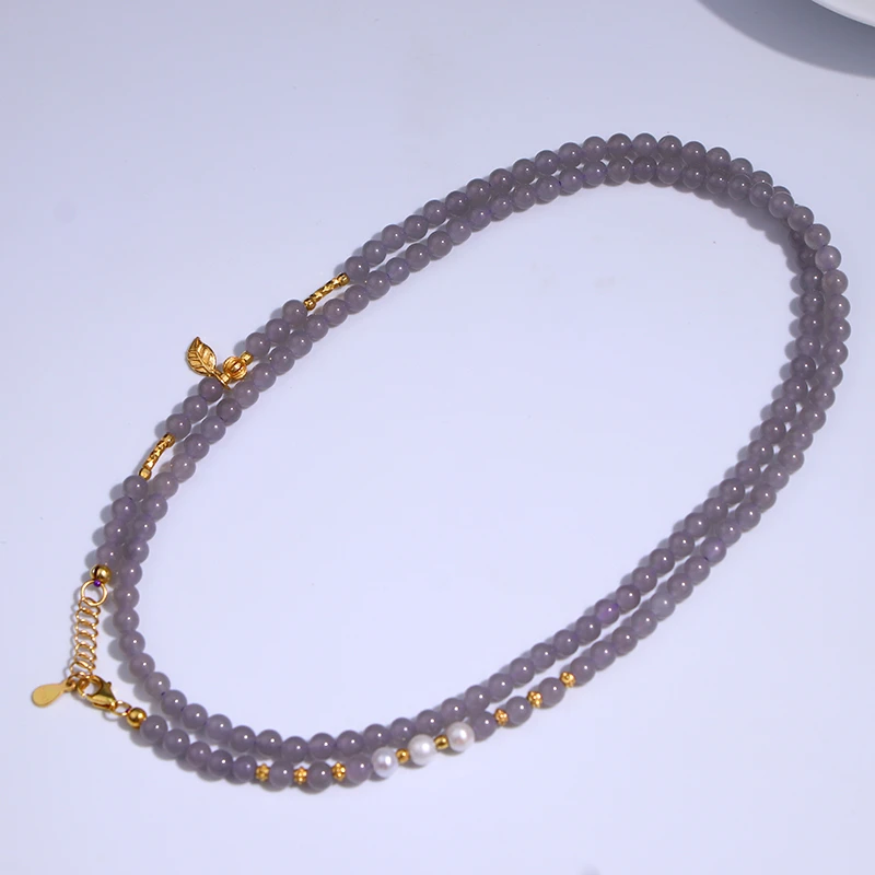 天然和田玉高冰紫卡4设计款国风精致款项链 （多样性发其一）