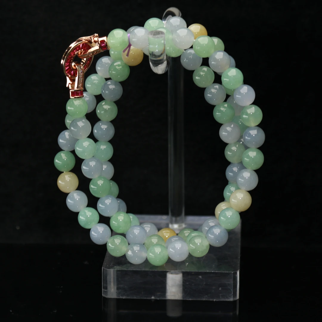 43天然缅甸翡翠A货多宝珠链/300090/保利厦门拍卖