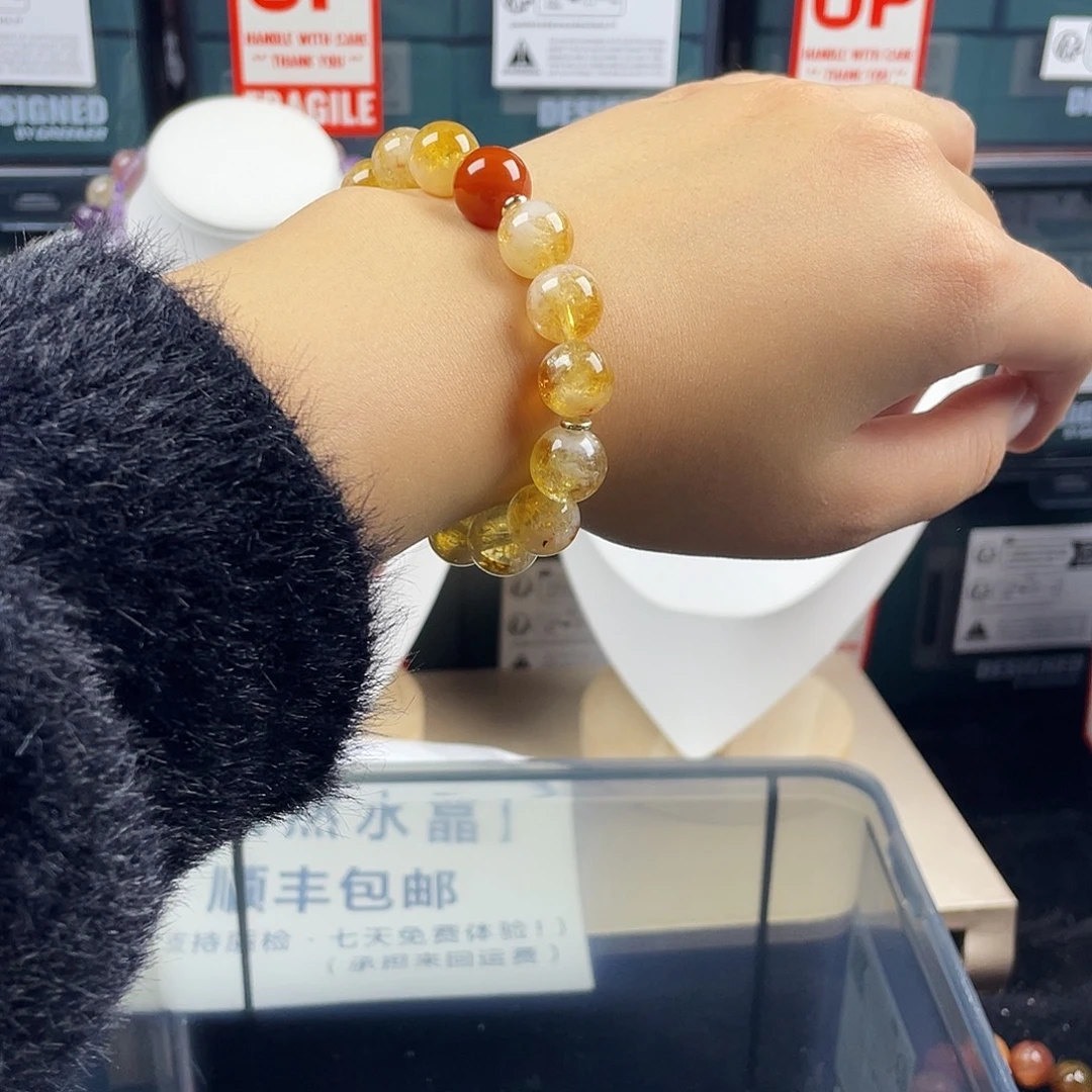 烟晶手链银S925镶嵌