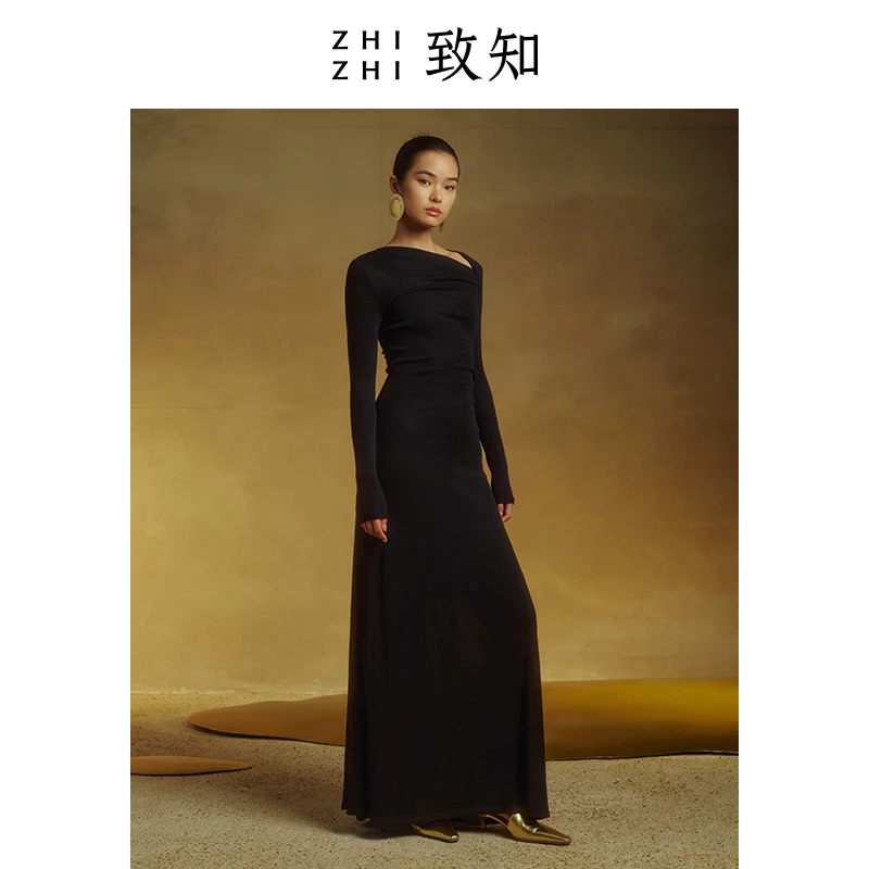 致知 步步娇 连衣裙新款高级修身气质复古ZZ2CWWL9045