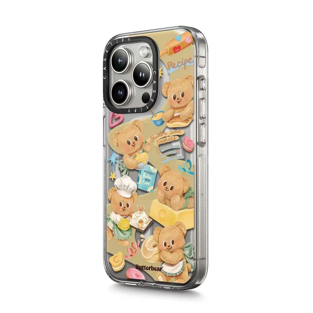 手机壳CASETiFY联名黄油小熊透明冰晶磁吸硬15苹果iPhone15Pro14P