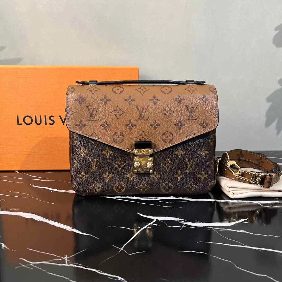 99新 LouisVuitton/路易威登 手提拼色老花邮差包 C835145 8254