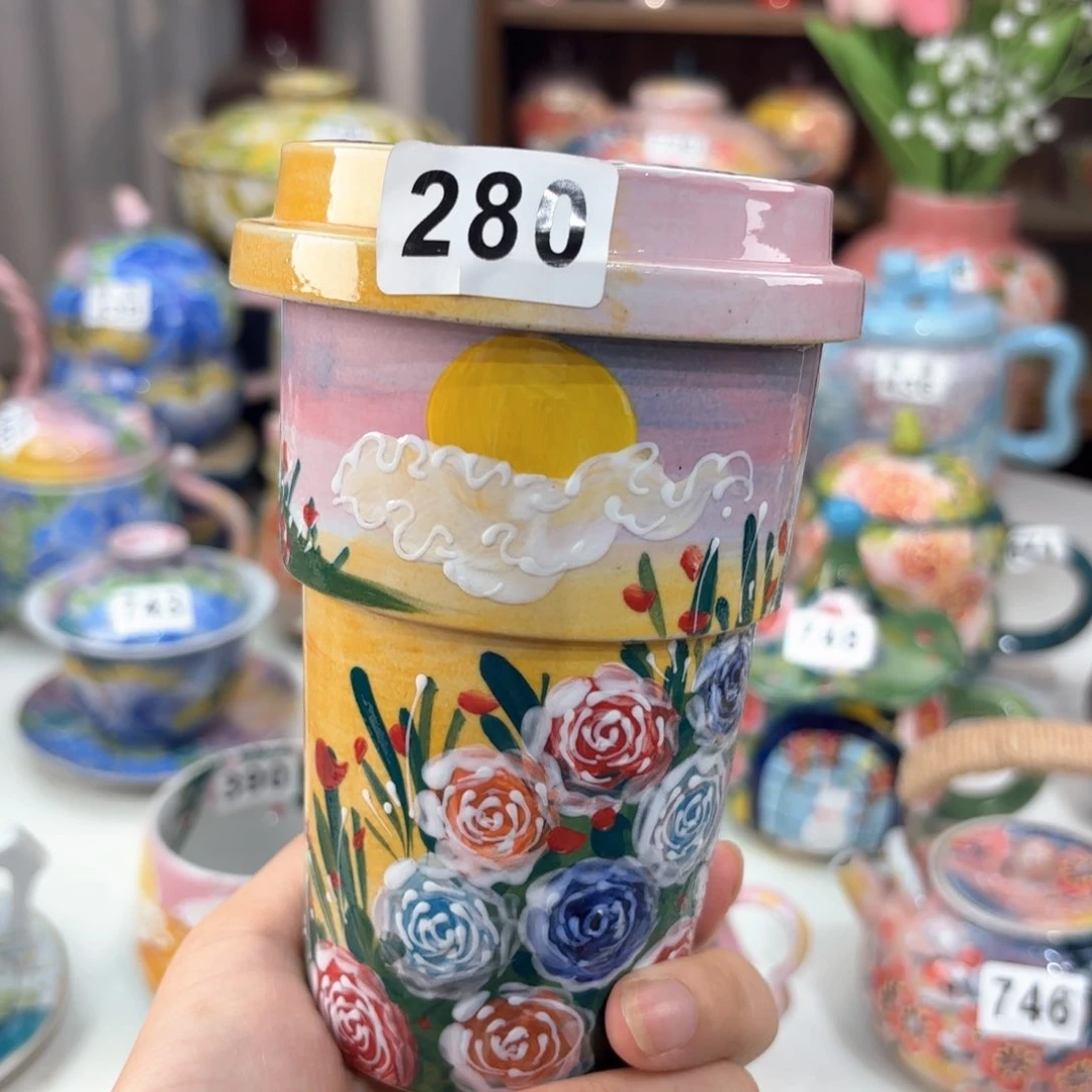 景德镇手绘高温釉下彩陶瓷茶具