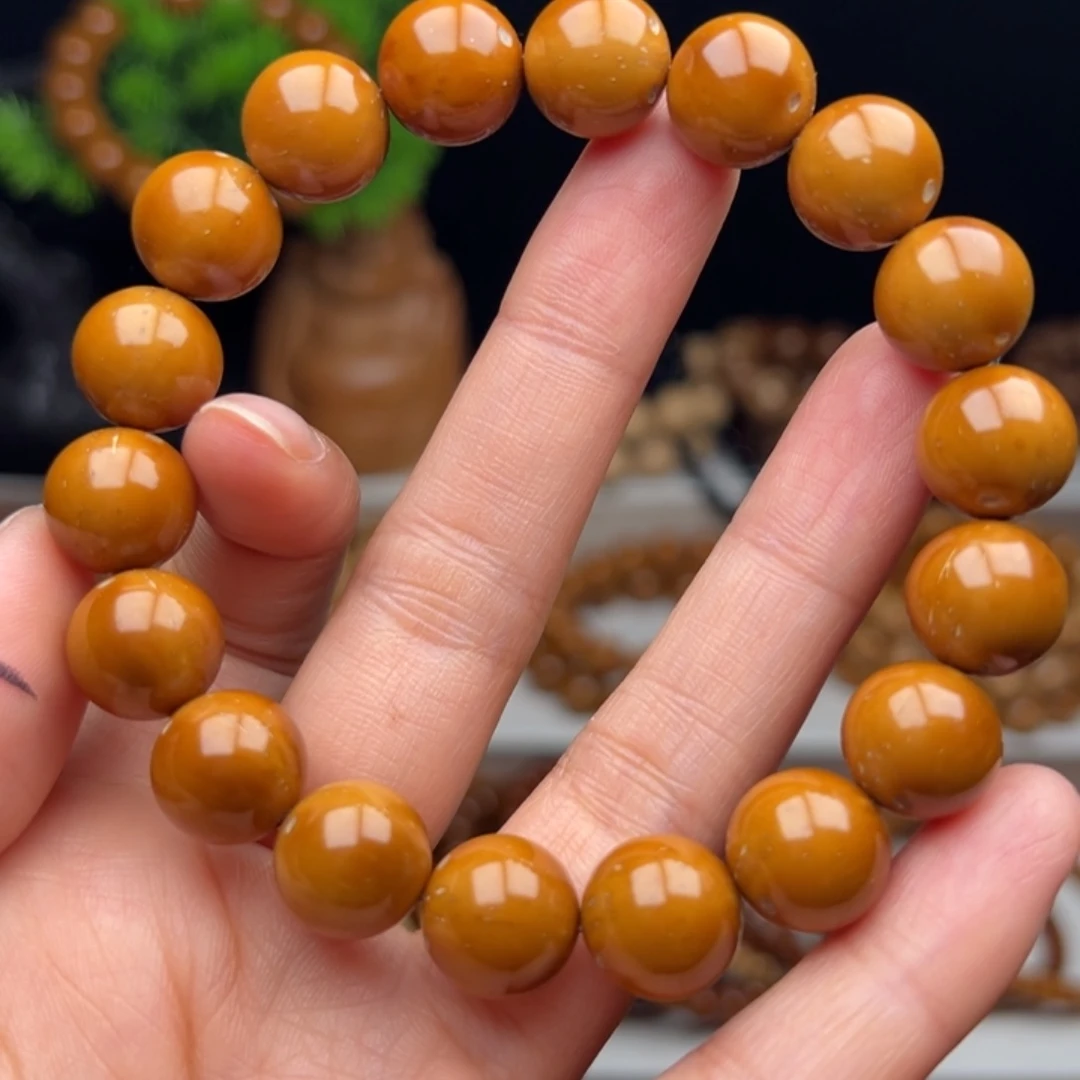 紫金鼠手串卡12+半实心黄皮光珠