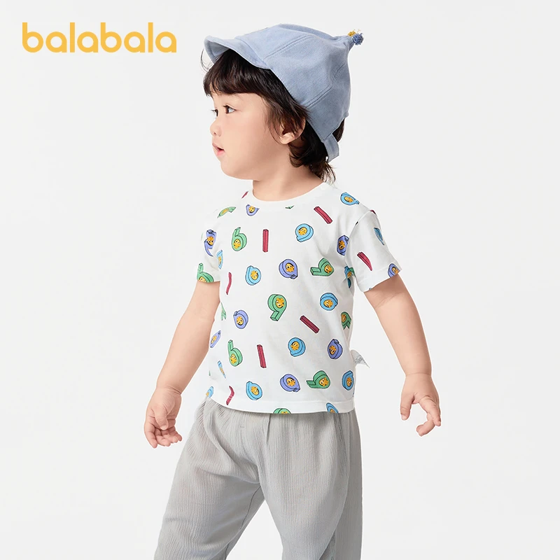 巴拉巴拉婴儿t恤宝宝上衣女童衣服男童短袖夏装纯棉208224117221