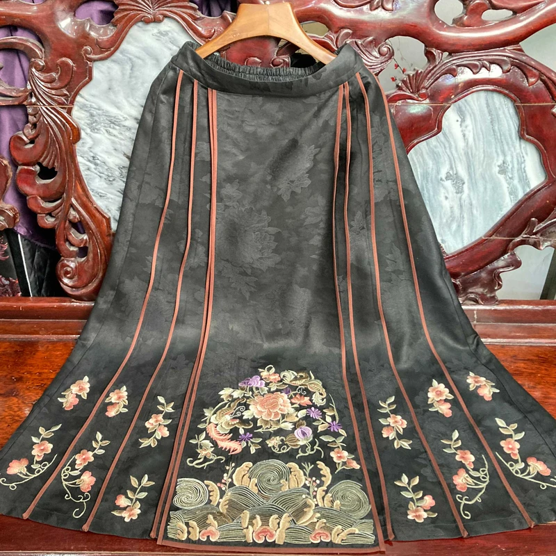 华族经典【悦颜】半身裙高端刺绣马面裙重工刺绣