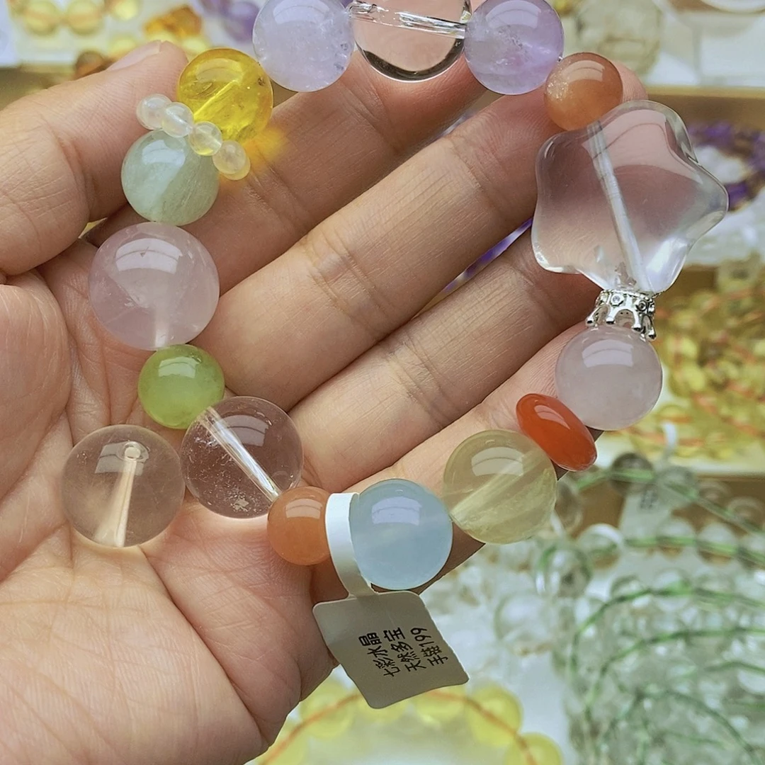 水晶手链未镶嵌天然多宝手链