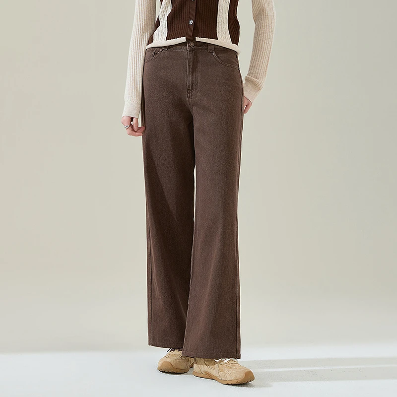 【小北专属】MOFAN摩凡春新款可可棕牛仔裤MAN474005