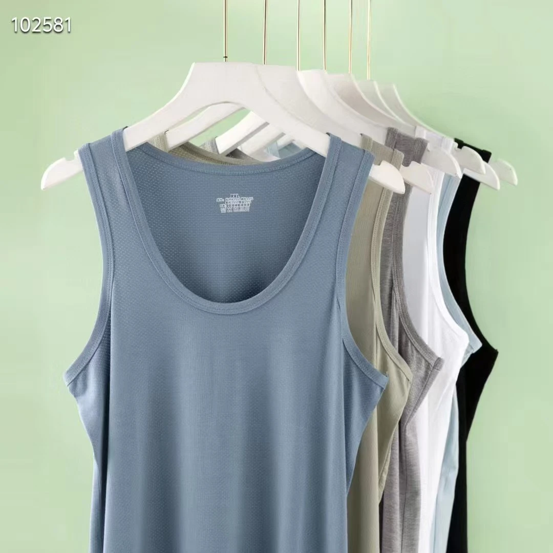 2301夏季男士蚕丝网眼背心