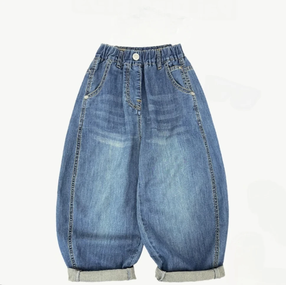 儿童早秋软牛仔萝卜裤默认微瑕介意慎拍