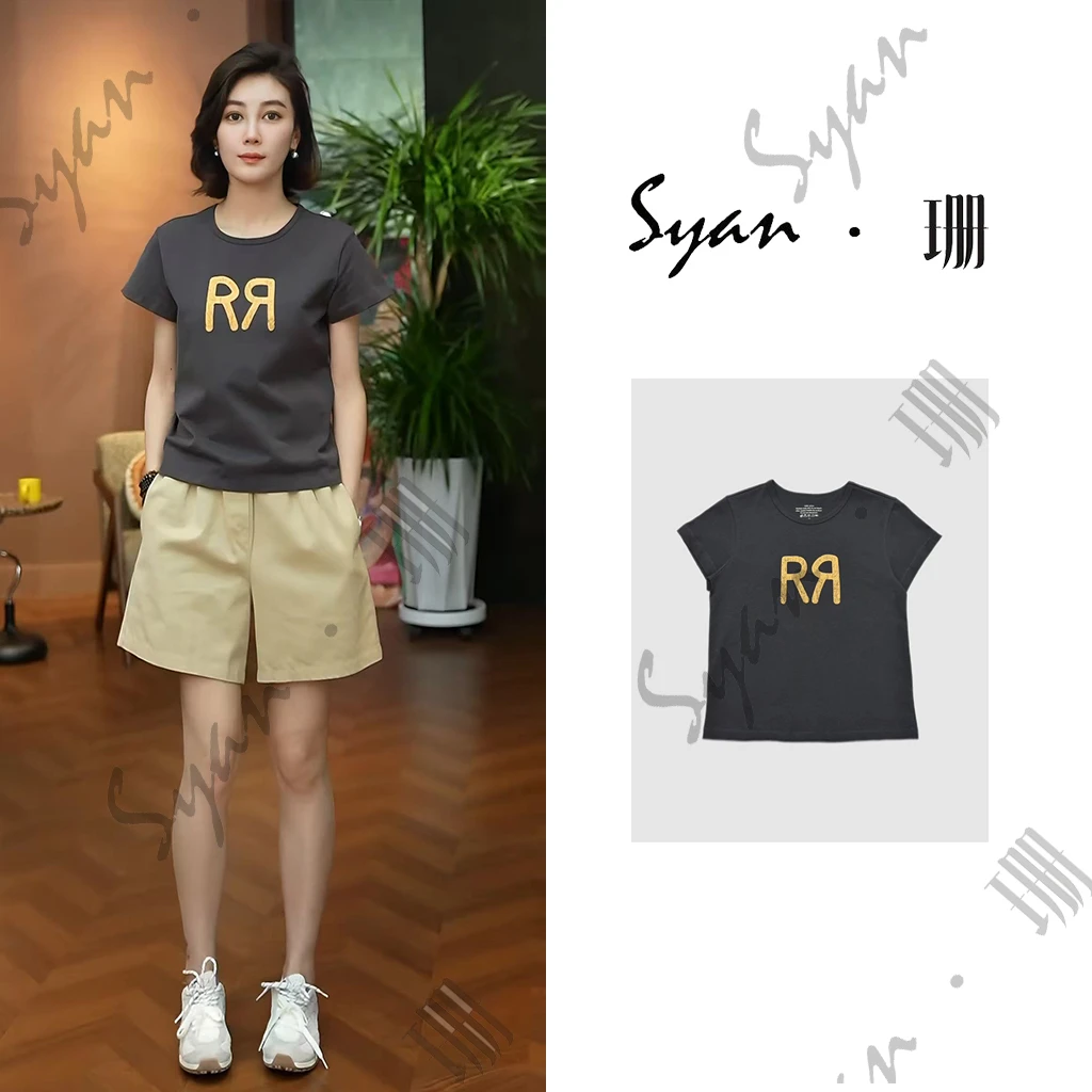 Syan【怀旧蓝调】早春新款印花圆领时尚短袖T恤