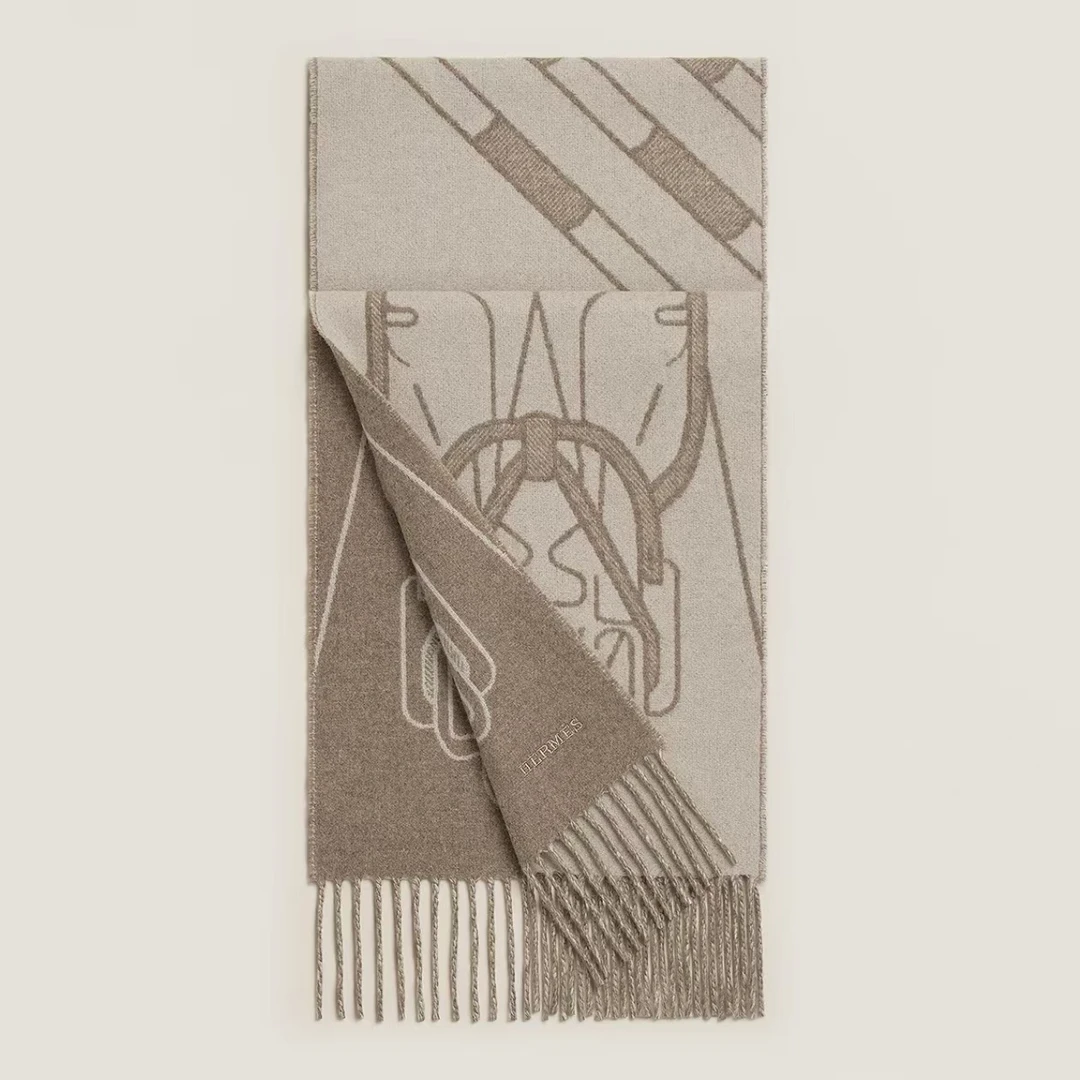 未使用 Hermes/爱马仕 活动专场/羊绒围巾 全套 170*25cm