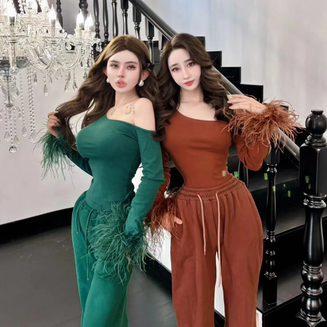 【氛围感美女】宣传设计显瘦慵懒风套装