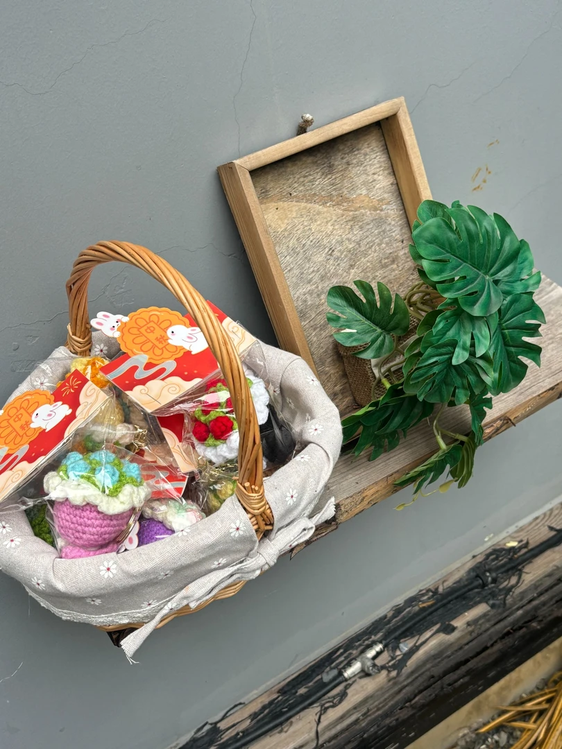 卡头款中秋节成品手工钩织手捧花束创意礼品物diy可爱钥匙挂件