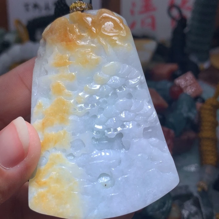 翡翠未镶嵌颈饰保真天然A货翡翠