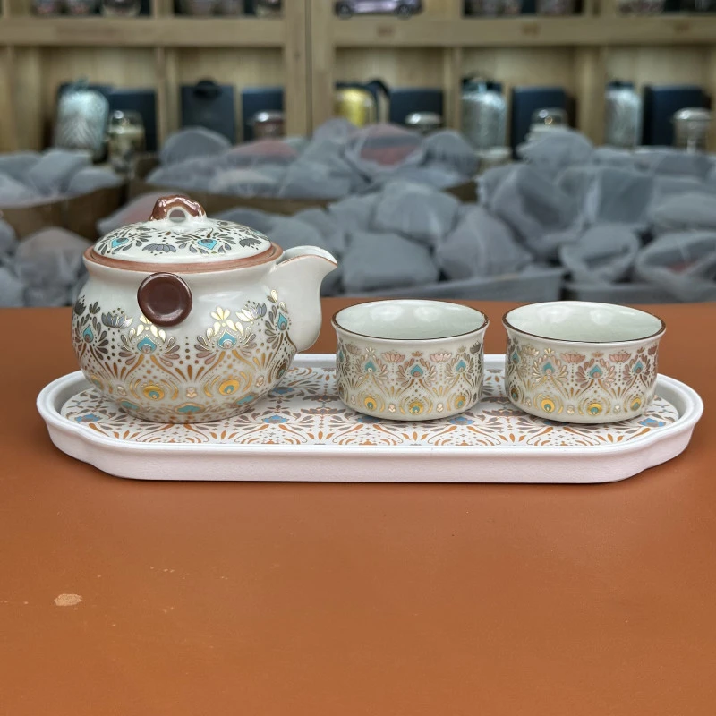 郭煌【保平】手抓壶+ 两杯当代汝窑陶瓷CL0281