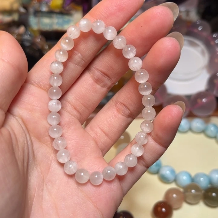 水晶手链未镶嵌猫眼白兔毛 拍俩单