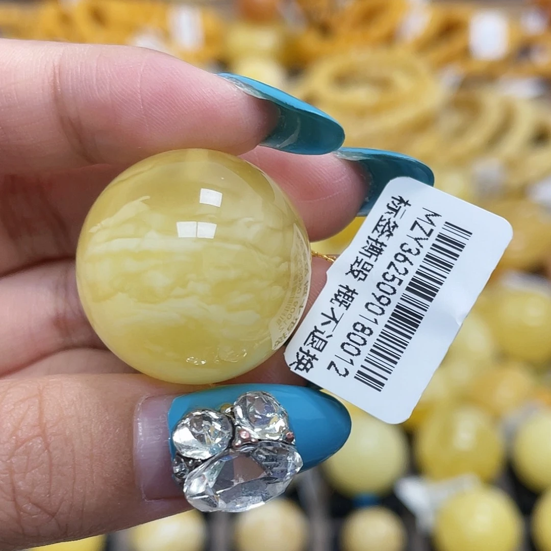 蜜蜡未镶嵌珠宝奇石24.5mm千层虎皮沁色