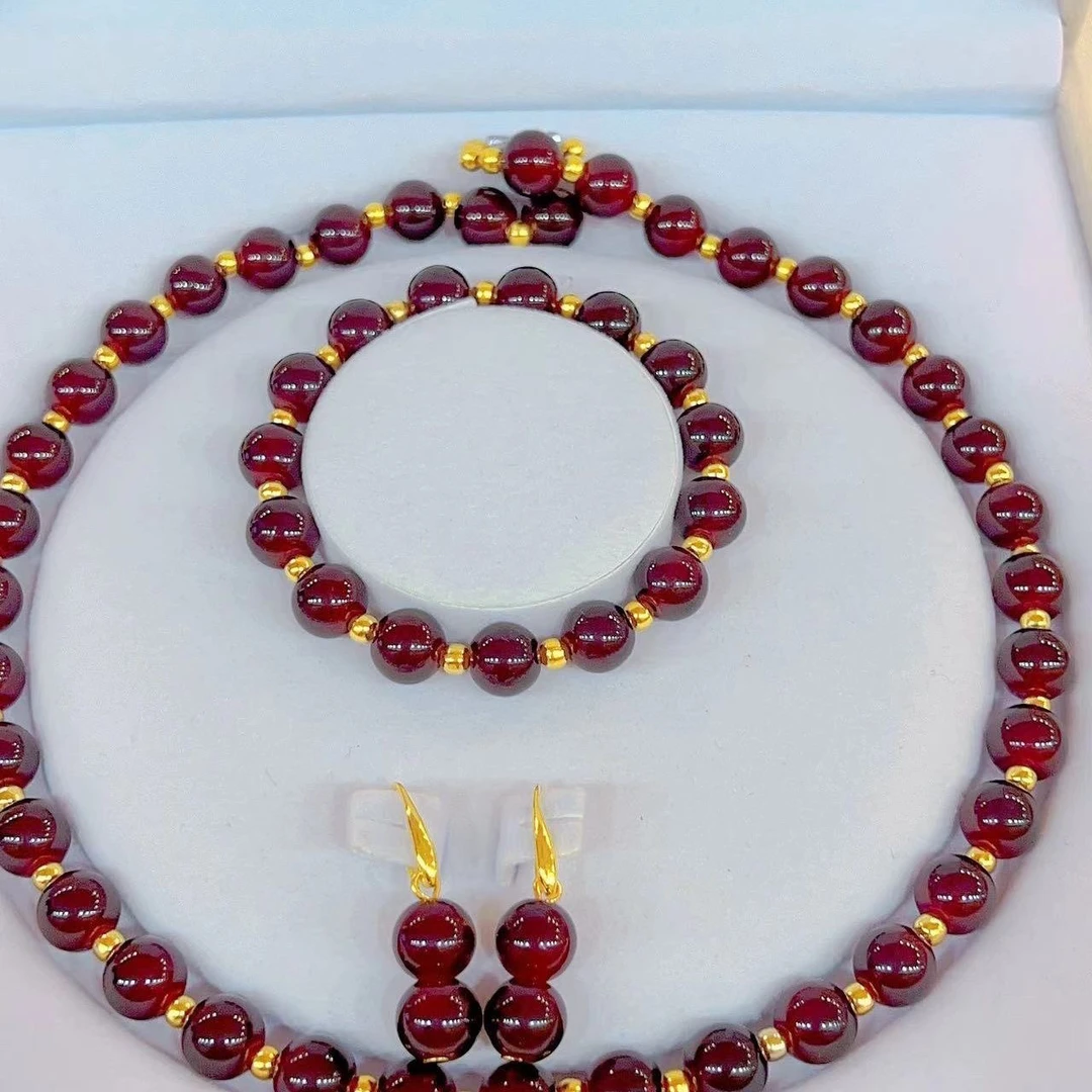 非金属亚克力项链 宫廷风烤漆盛宠潮流三件套项链手链耳环气质