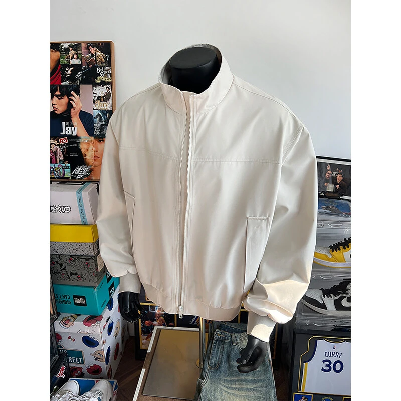 LIGGCC美式三防教练工装夹克外套春季cleanfit立领夹克衫上衣硬挺