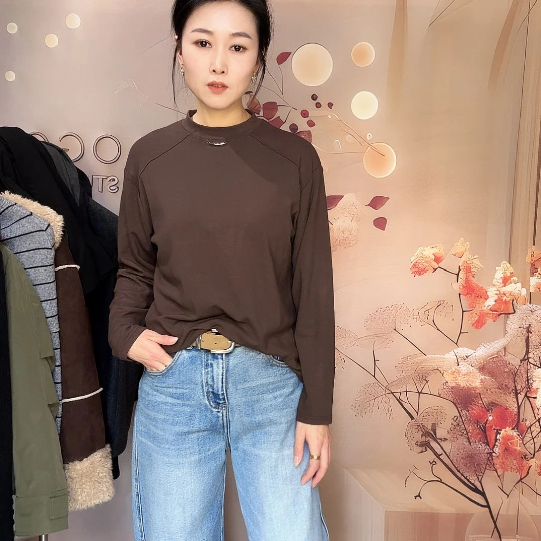 咖色大版磨毛打底