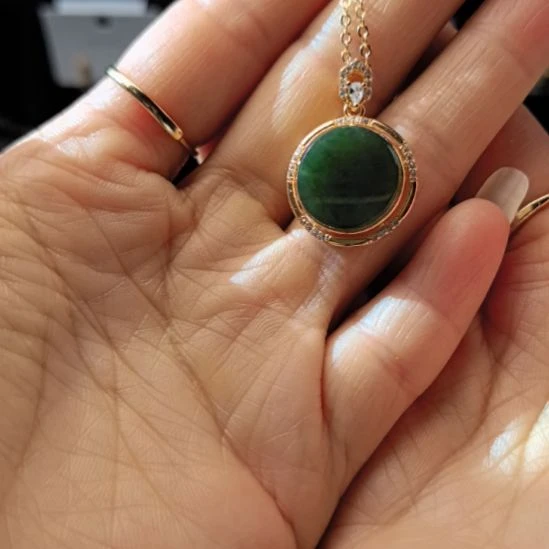 和田玉（碧玉）未镶嵌戒指吊坠