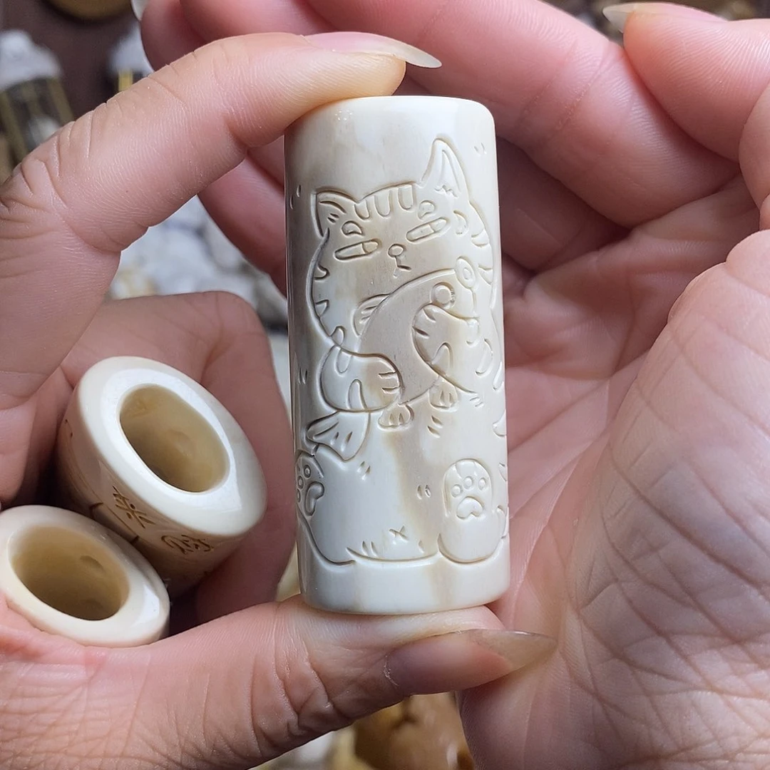 鹿骨把件23号摸鱼猫骨笛