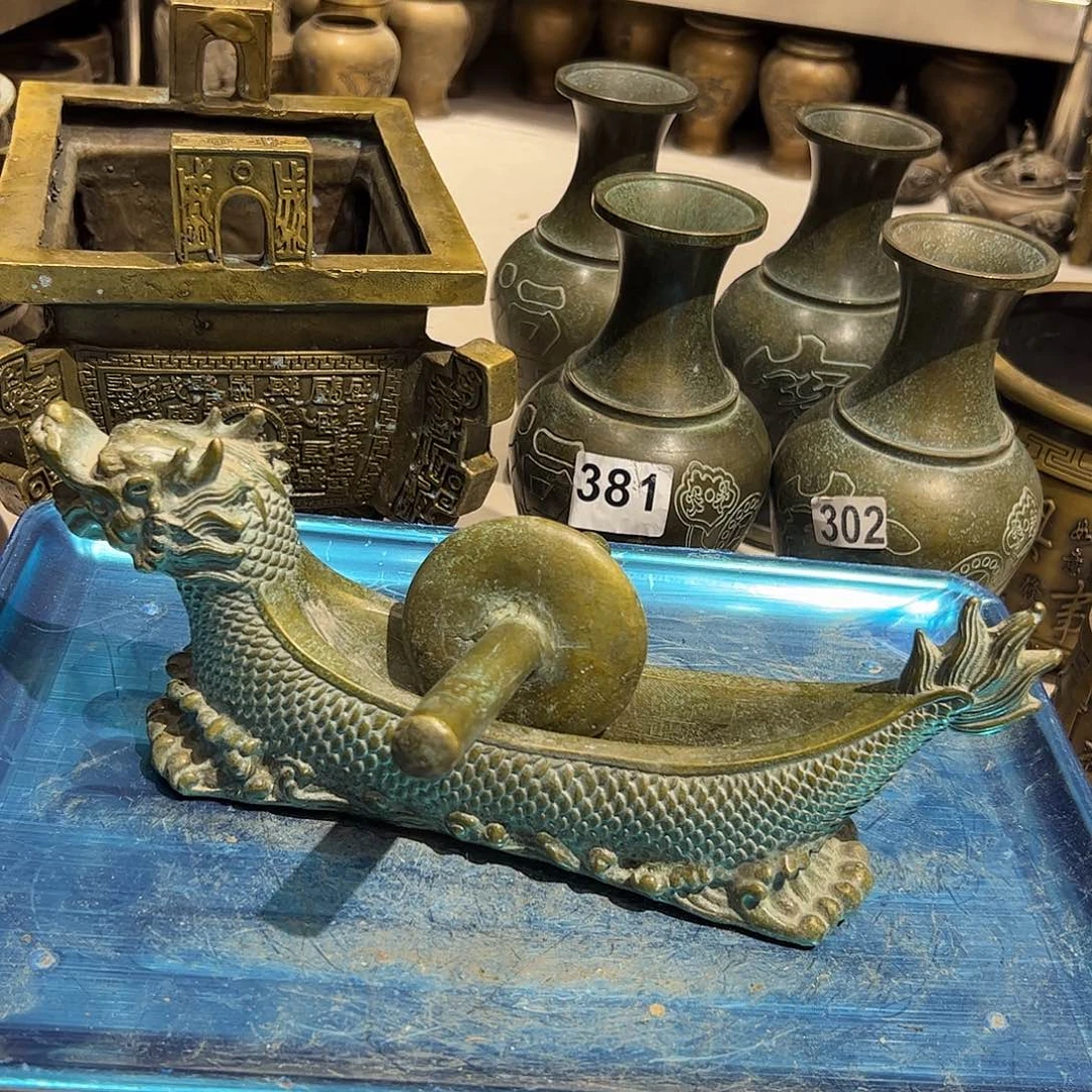 抖*抖微瑕疵黄铜摆件工艺品