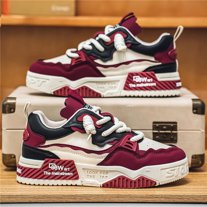 夏季网红男鞋2025新款百搭厚底休闲平板鞋防滑青少年运动潮鞋