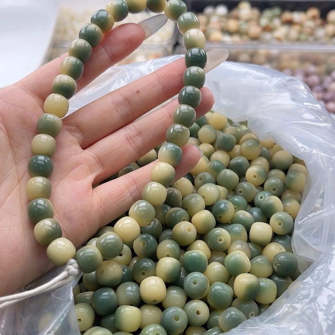 白玉菩提吊坠q10mm/100+10颗小青柠