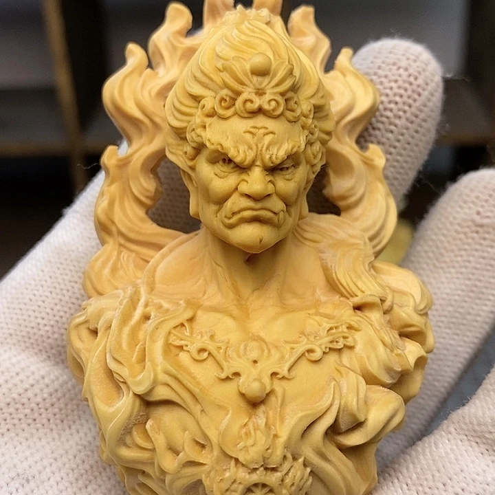 木黄杨木不动明王8公分