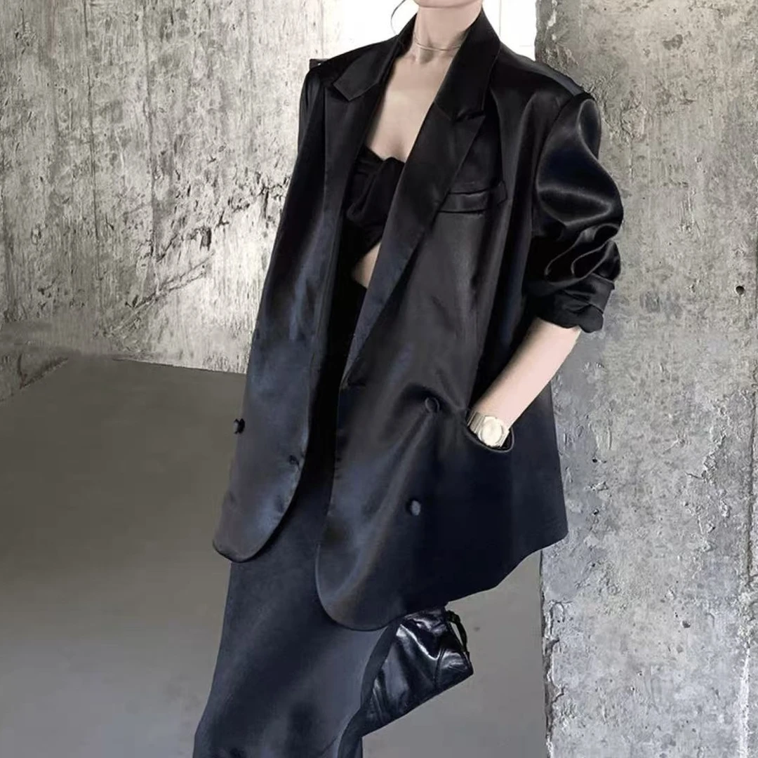 2512182醋酸西装外套女休闲小西装外套西服休闲25新款