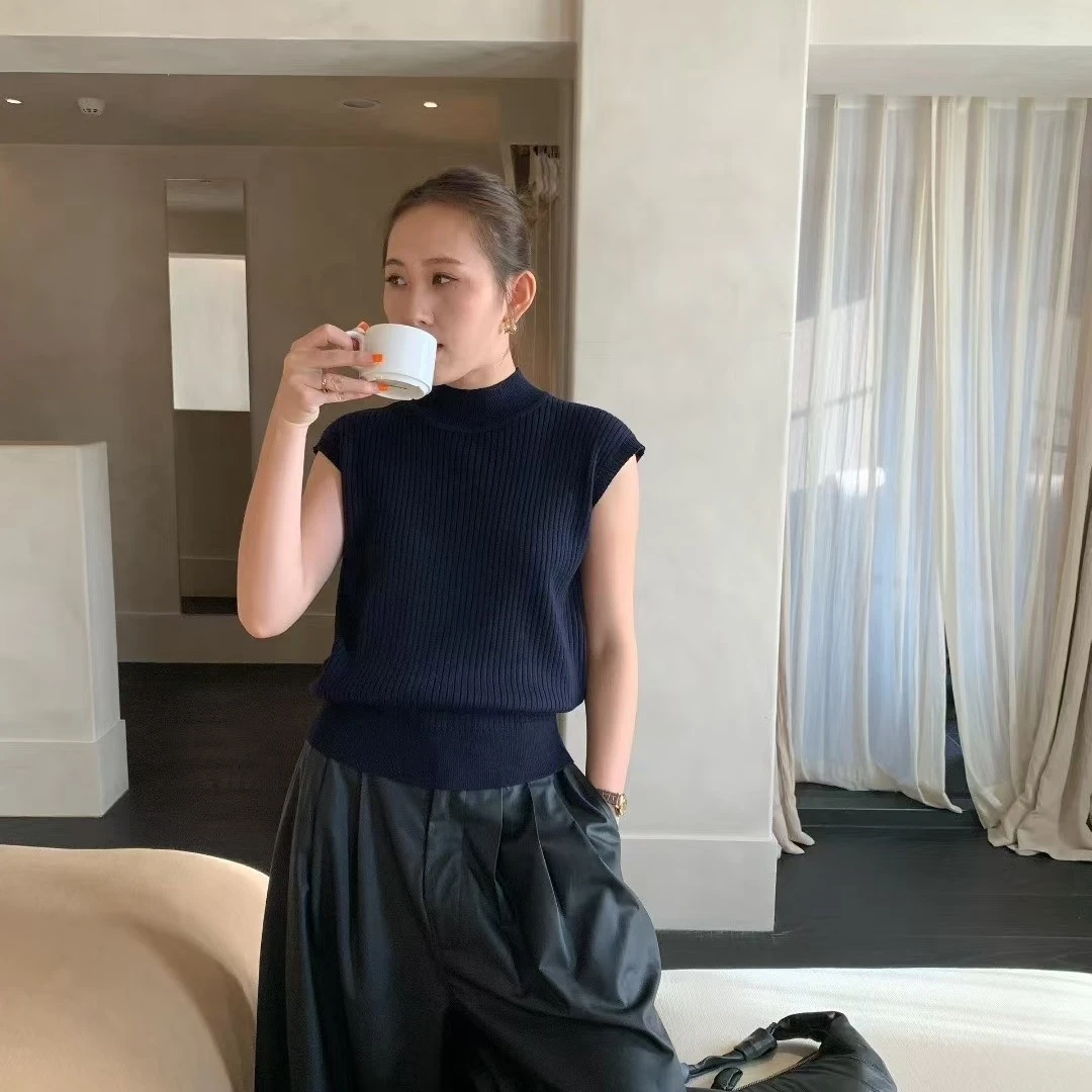 M FIVE 针织后漏背 洋气 中领毛衣