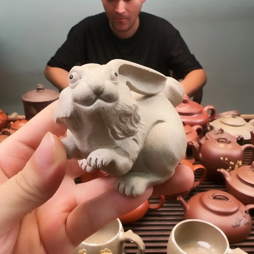 樱花主人杯朱泥白兔茶宠