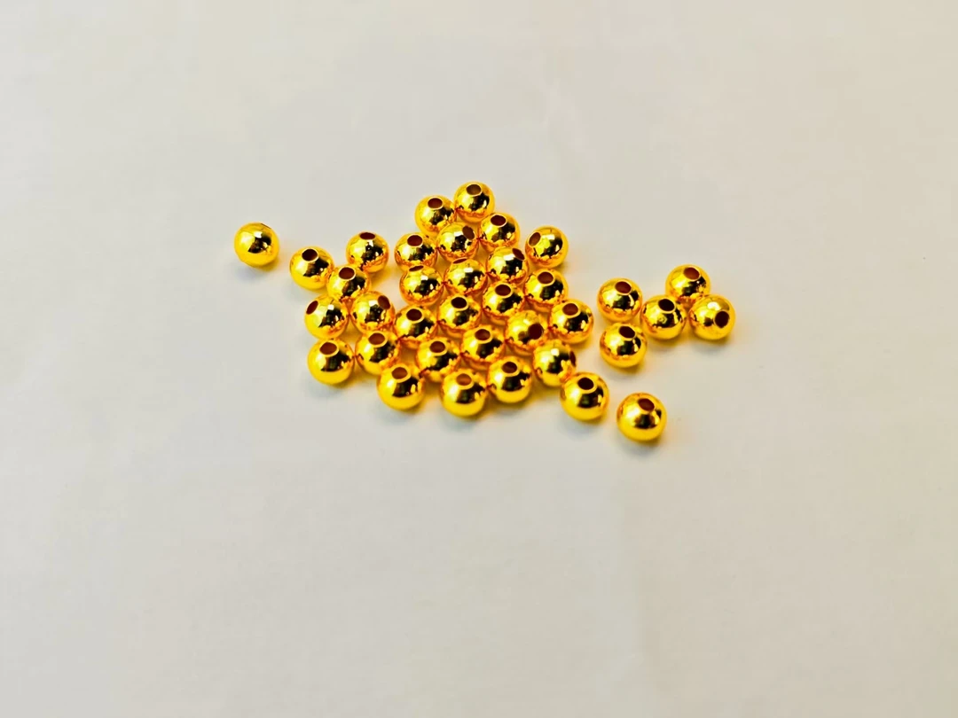 18k 卡5mm光面珠 适合DIY 配件 （拍10赠1）