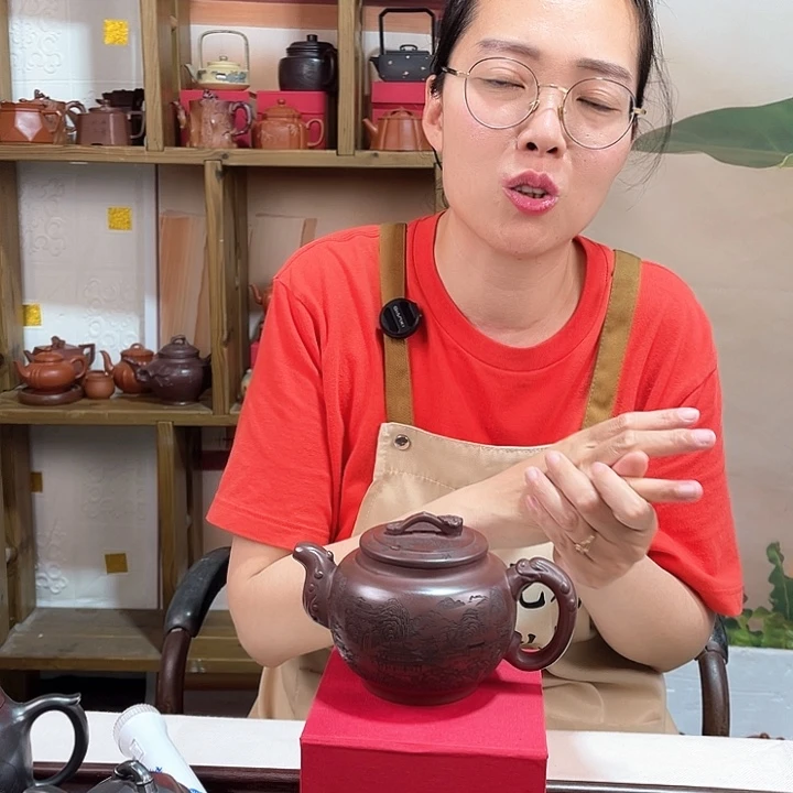 紫砂壶原矿石红龙泉